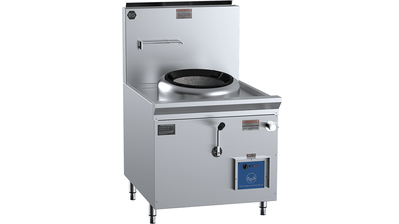 B & S (B+S) CCF-HP1 Black Single Hole HiPac Wok