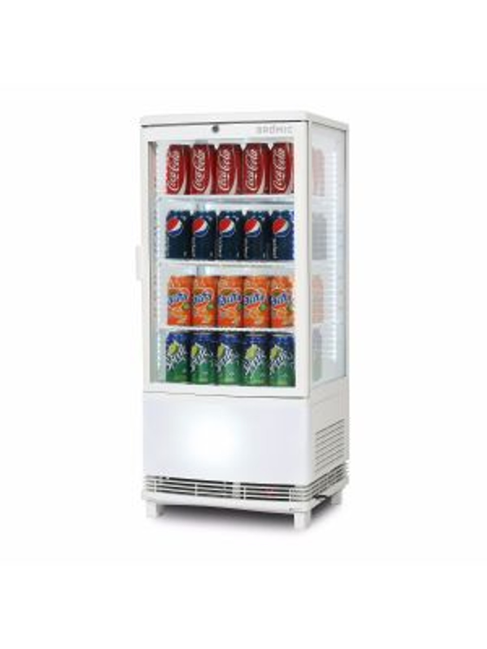 Bromic CT0080G4WC Curved Glass 80L LED Single Door Countertop Refrigerator - White