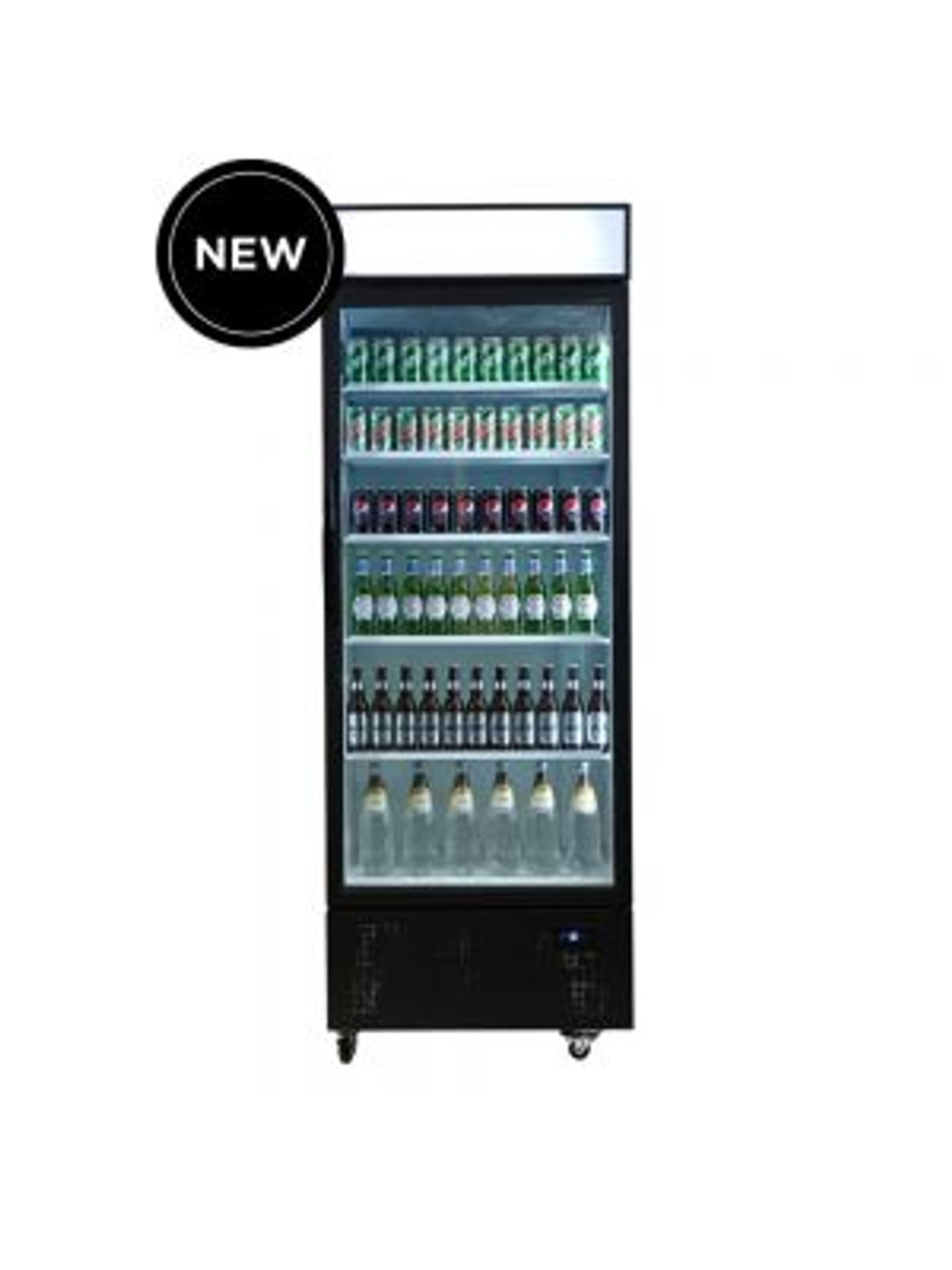 Bromic GM0690LB LED 659L LED Single Flat Glass Door Display Refrigerator - Black