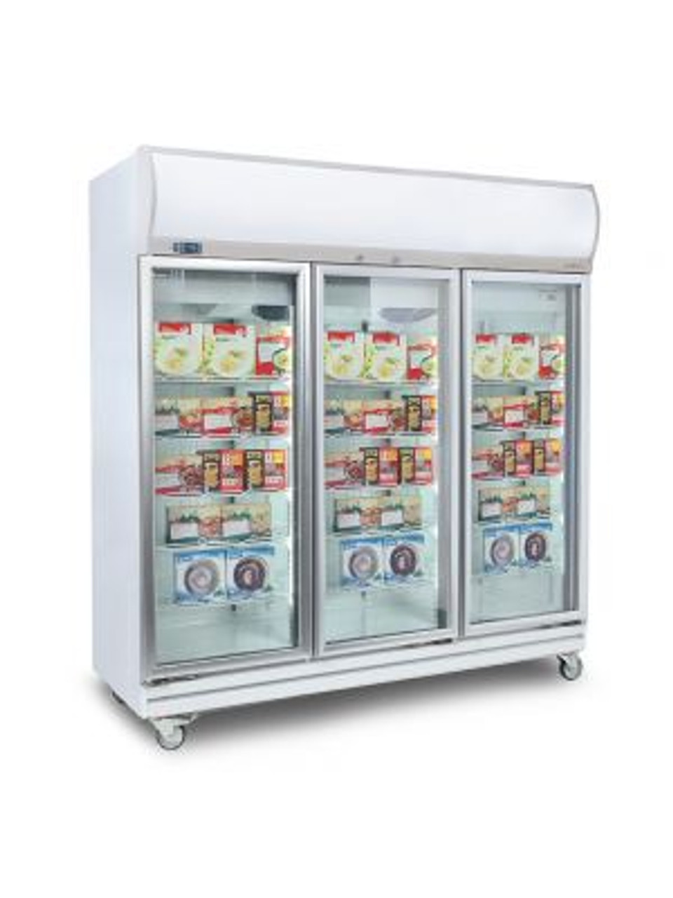 Bromic UF1500LF 1507L LED Three Flat Glass Door Display Freezer