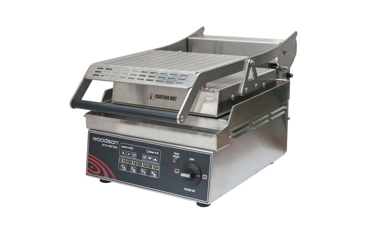 Woodson W.GPC61SC.R.A Pro Series Computer Controlled Contact Grill - Ribbed Anodised