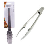Tongs Stainless Steel Flat Nose 23cm with Clip