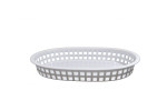 Chef Inox Coney Island Plastic Serving Basket - Rectangular/Oval  - White 270X180X40Mm