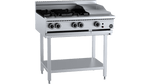 B & S KBT-SB4-CBR3_BM K+ Combo Bench Mounted Four Open Burners & 300mm Char Broiler