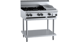 B & S (B+S) BT-SB4-GRP3 Black Combination Four Open Burners & 300mm Grill Plate