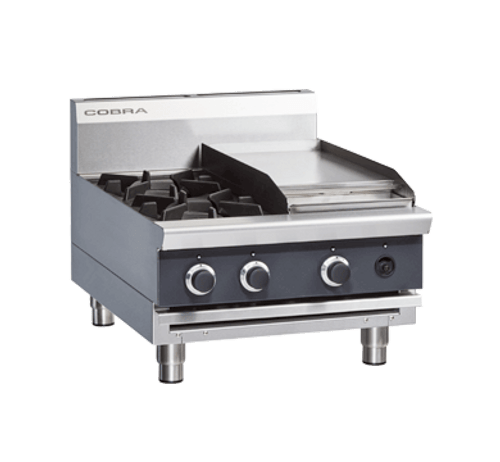 Cobra C6C-B 600mm Two Burner / Griddle Gas Cooktop - Bench Model