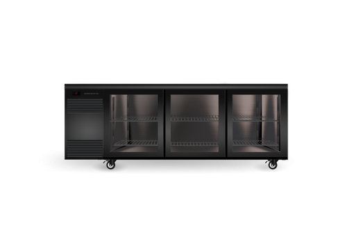 Skope SL.3.GSL BackBar 3 Glass Sliding Door SlimLine Fridge - Black - Special Order