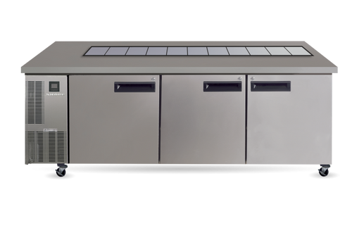 PG800Prepr Pegasus 3 Solid Door 2/1 Preparation GN Fridge Remote - Stainless Steel