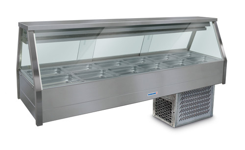 Roband ERX26RD Straight Glass Refrigerated Display Bar, 12 pans