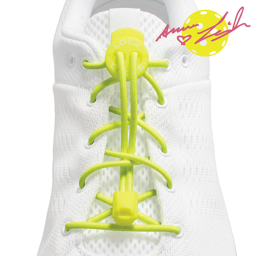 Laces Lock Bracks Shoelace clips, a pair Grey / Lime Keep Your