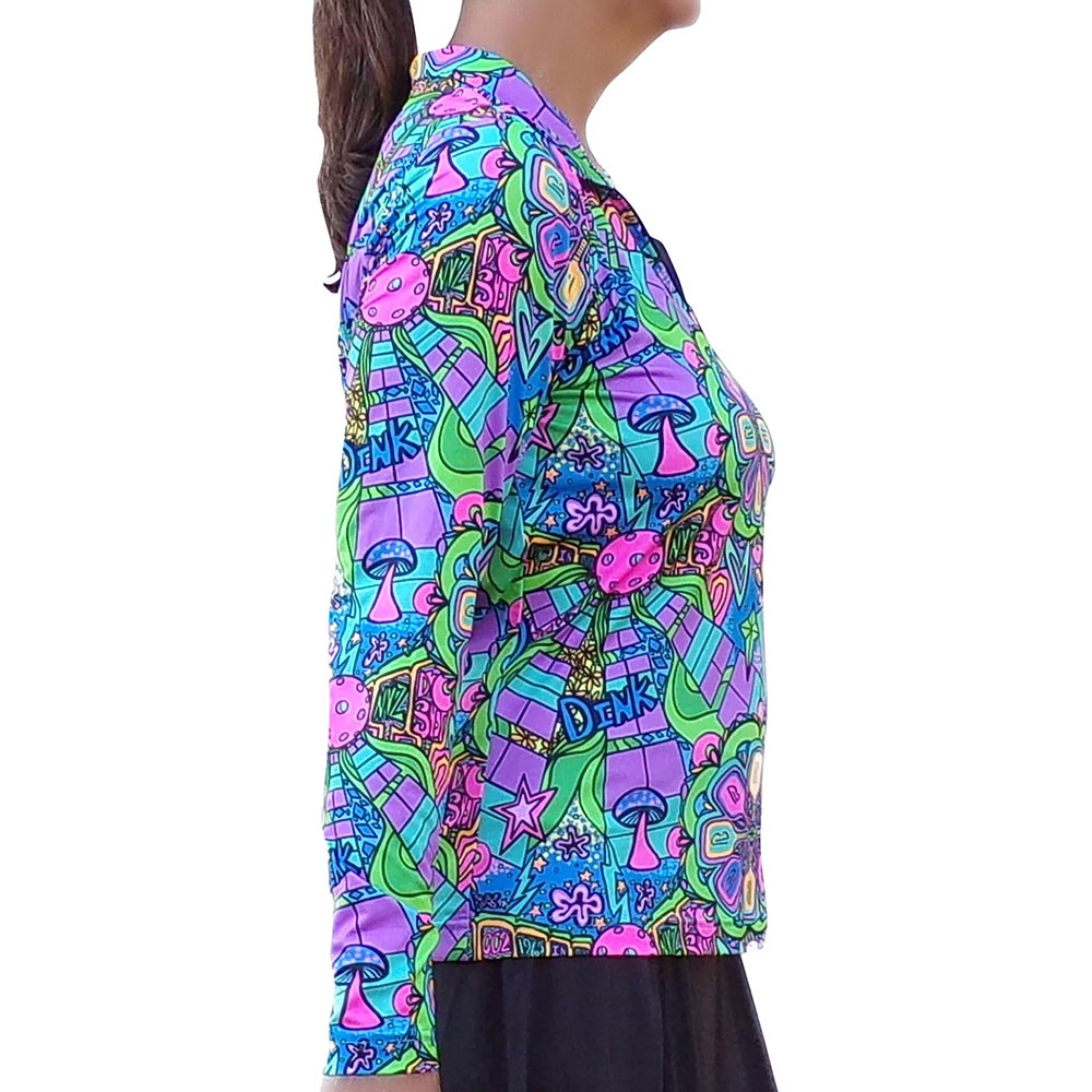 Pickleball Bella Women's Groovy Quarter Zip Long Sleeve Shirt