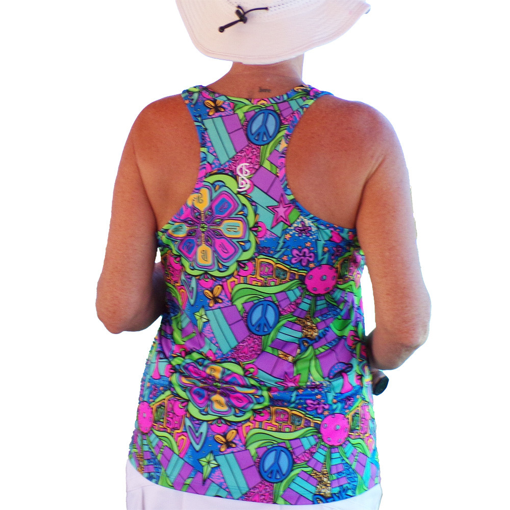Pickleball Bella Women's Groovy Racerback Tank | Free