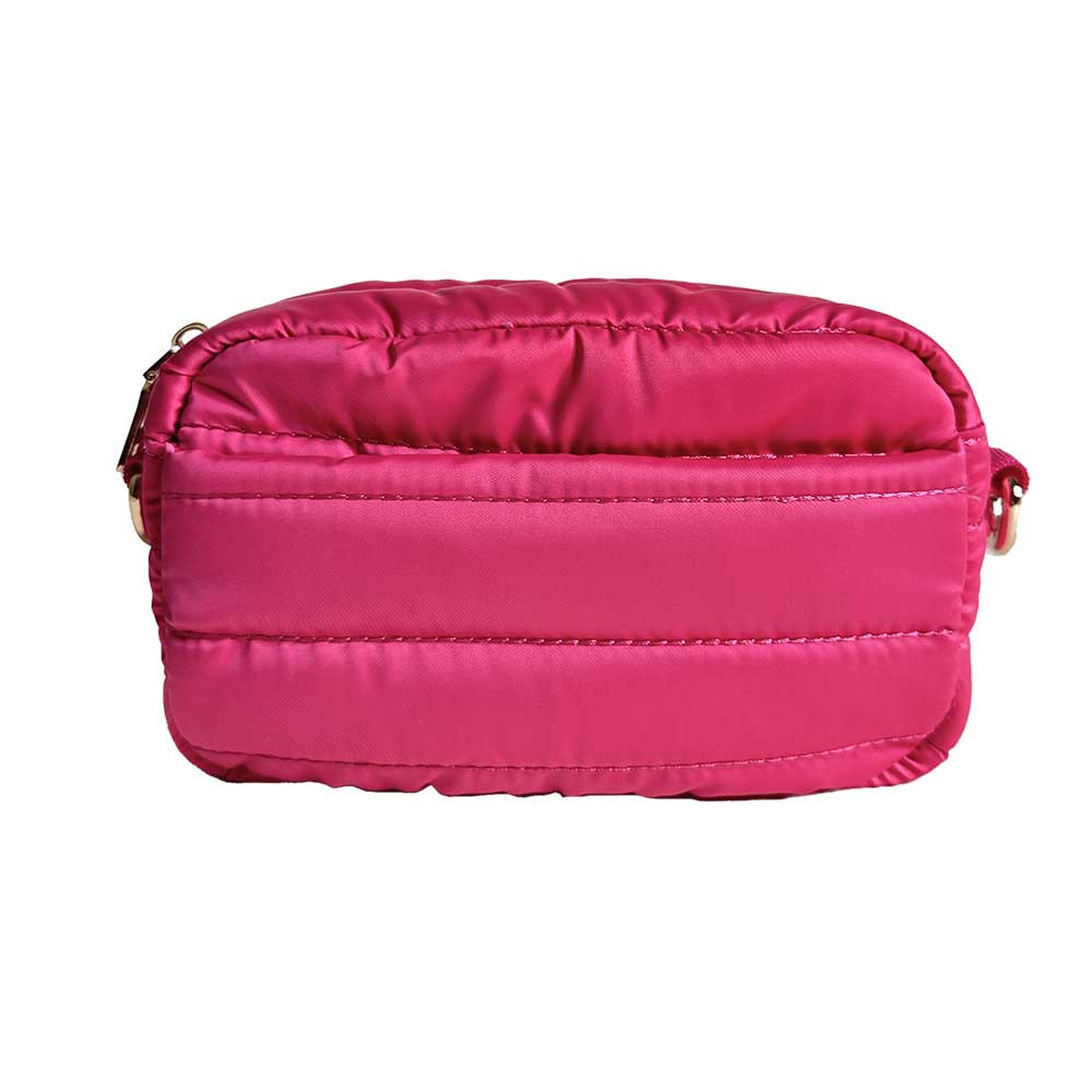 Pink Sweetheart Square Quilted Puffy Plush Cosmetic Multifunction Makeup Bag, Size: 7, Pink