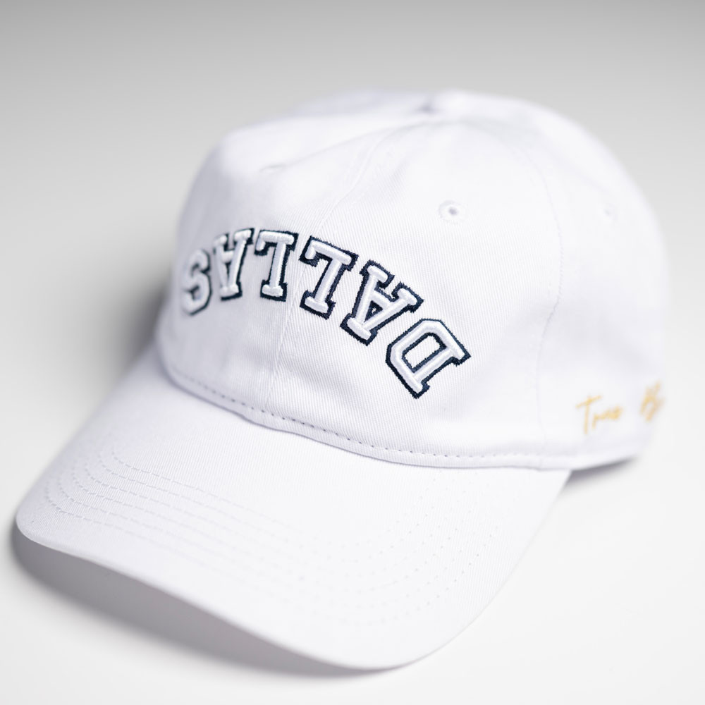 Upside Down Dallas Hat, Inverted Dallas Embroidered Dad Cap