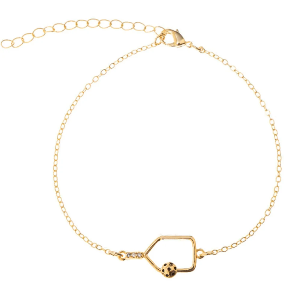 Born to Rally Pickleball Rhinestone Paddle Bracelet