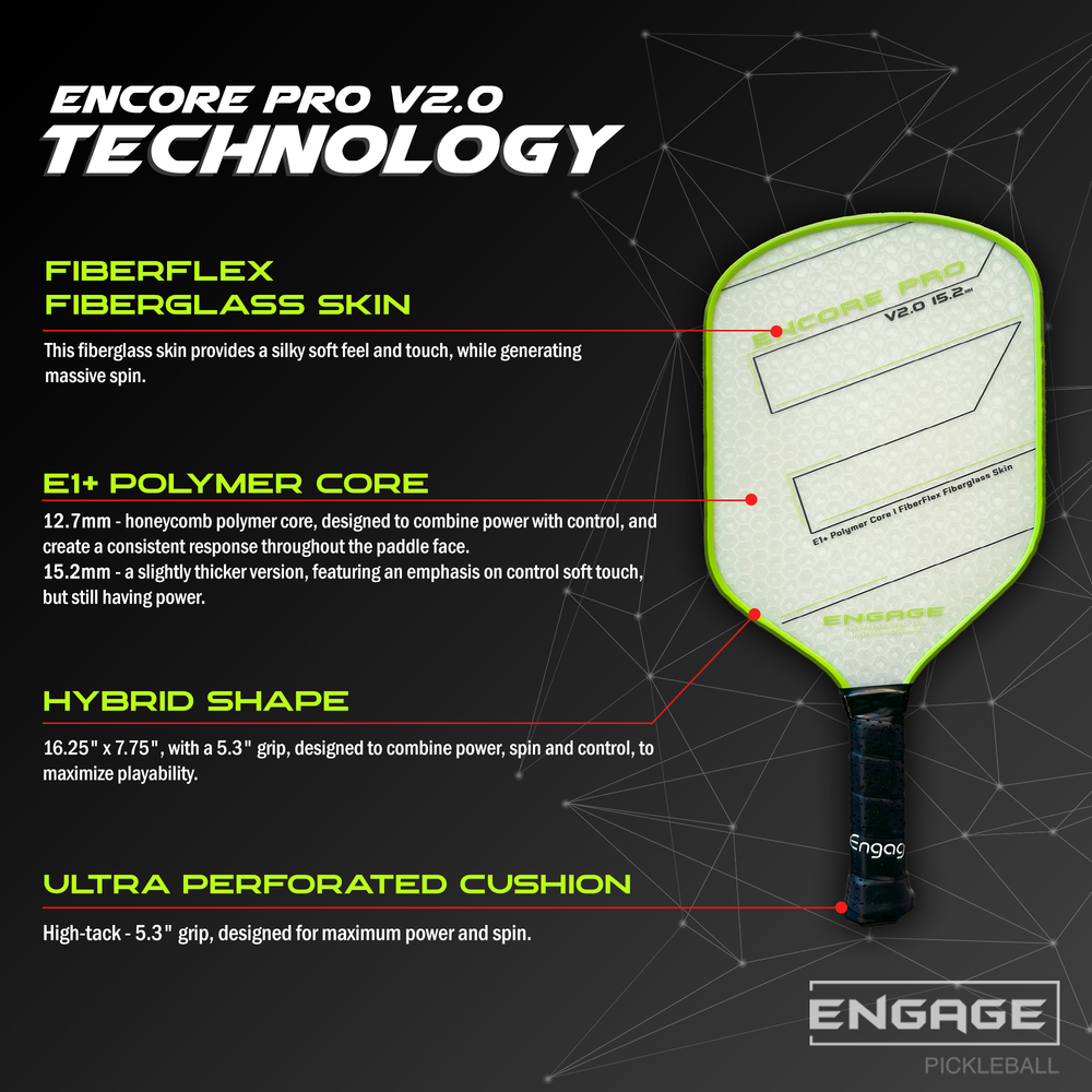Engage Encore Pro V2.0 15.2mm Pickleball Paddle | Pickleball Central