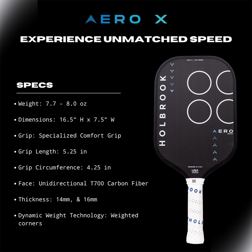 Holbrook Aero X 14mm Pickleball Paddle | Pickleball Central