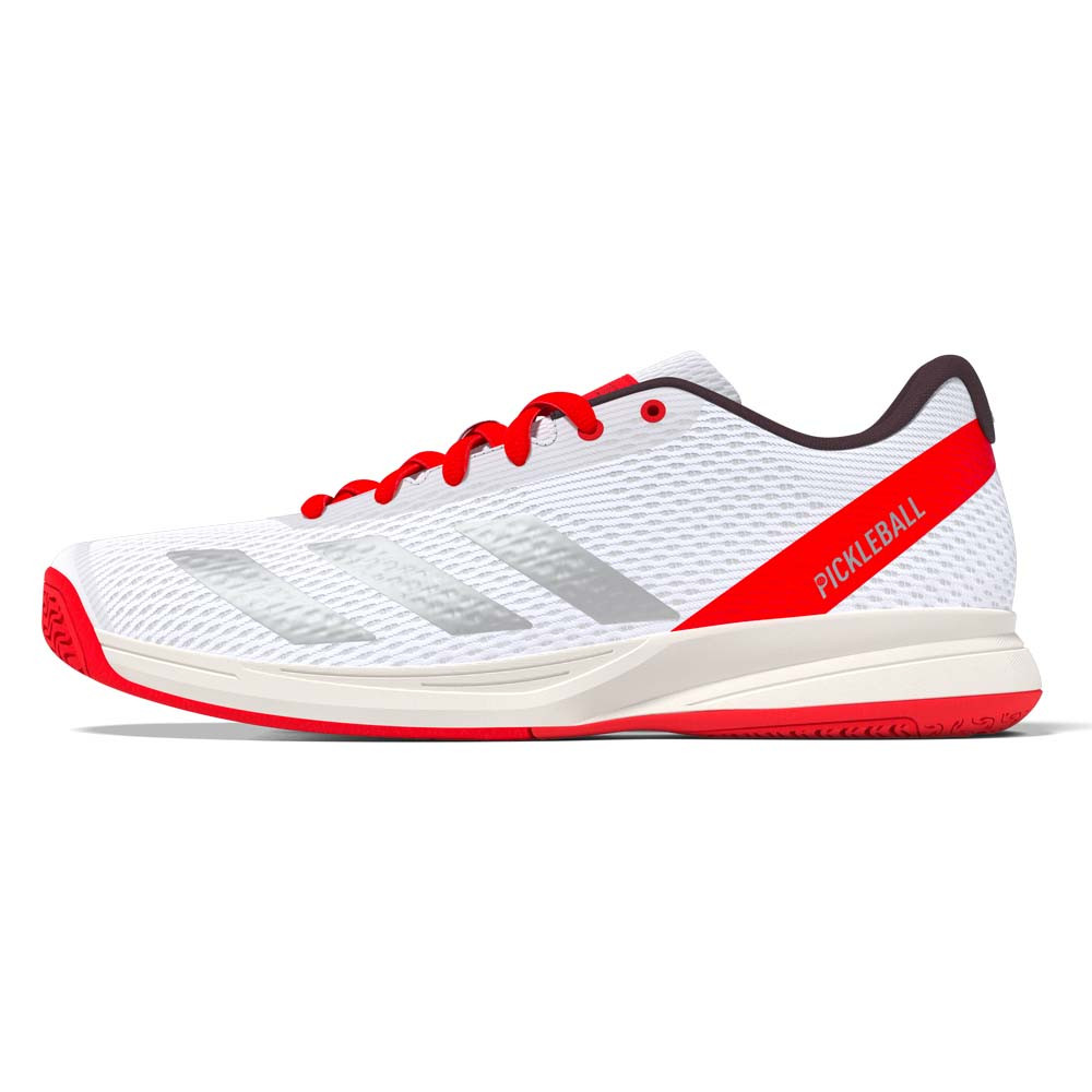 adidas White/Silver/Red Courtflash Men's Pickleball Shoe | Fast
