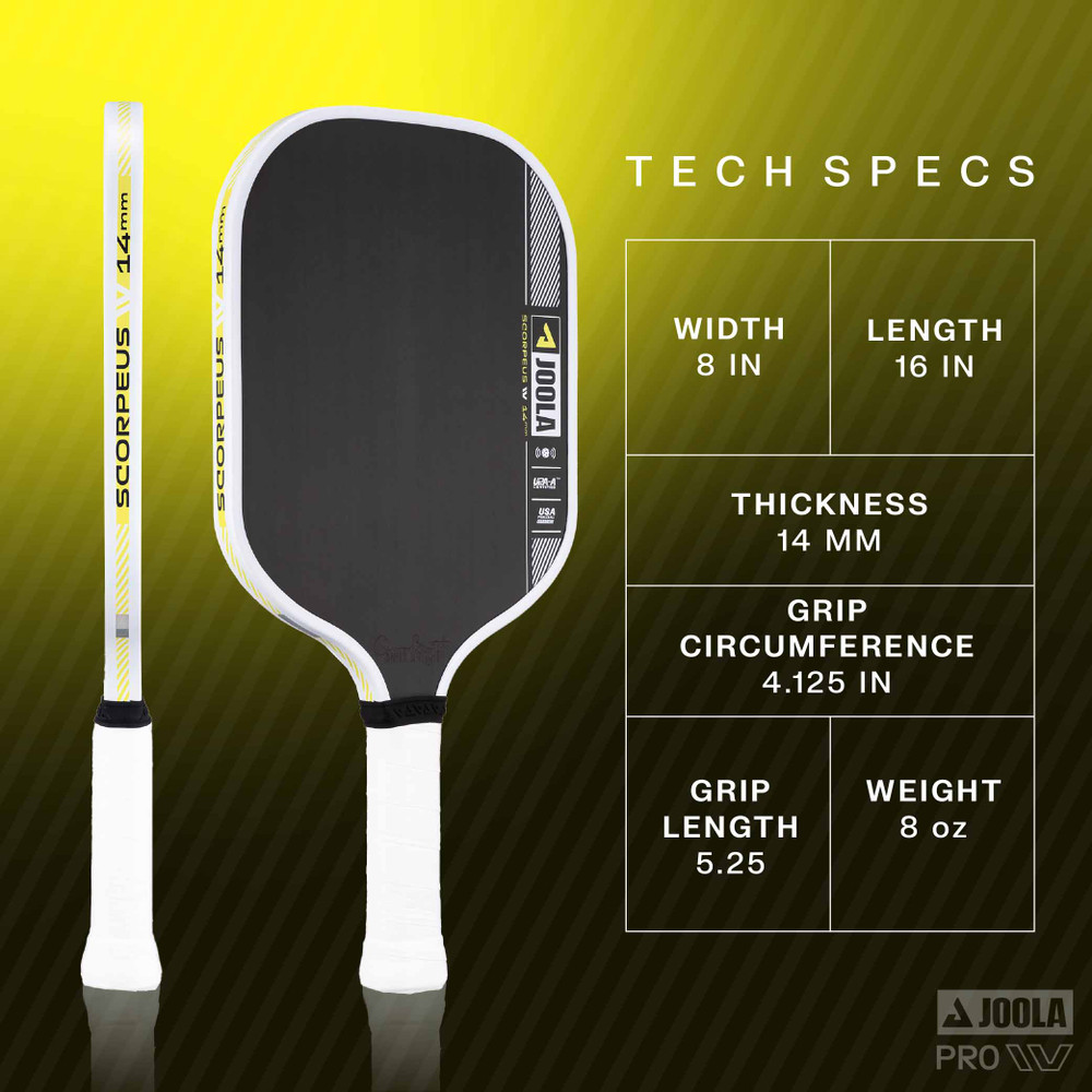 JOOLA Anna Bright Scorpeus Pro IV 14mm Pickleball Paddle - USED