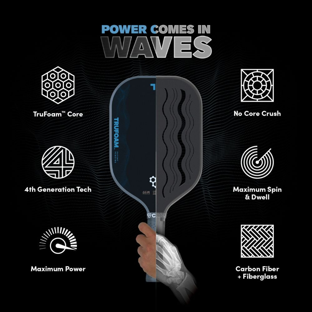 CRBN TruFoam Waves 3 Elongated Pickleball Paddle