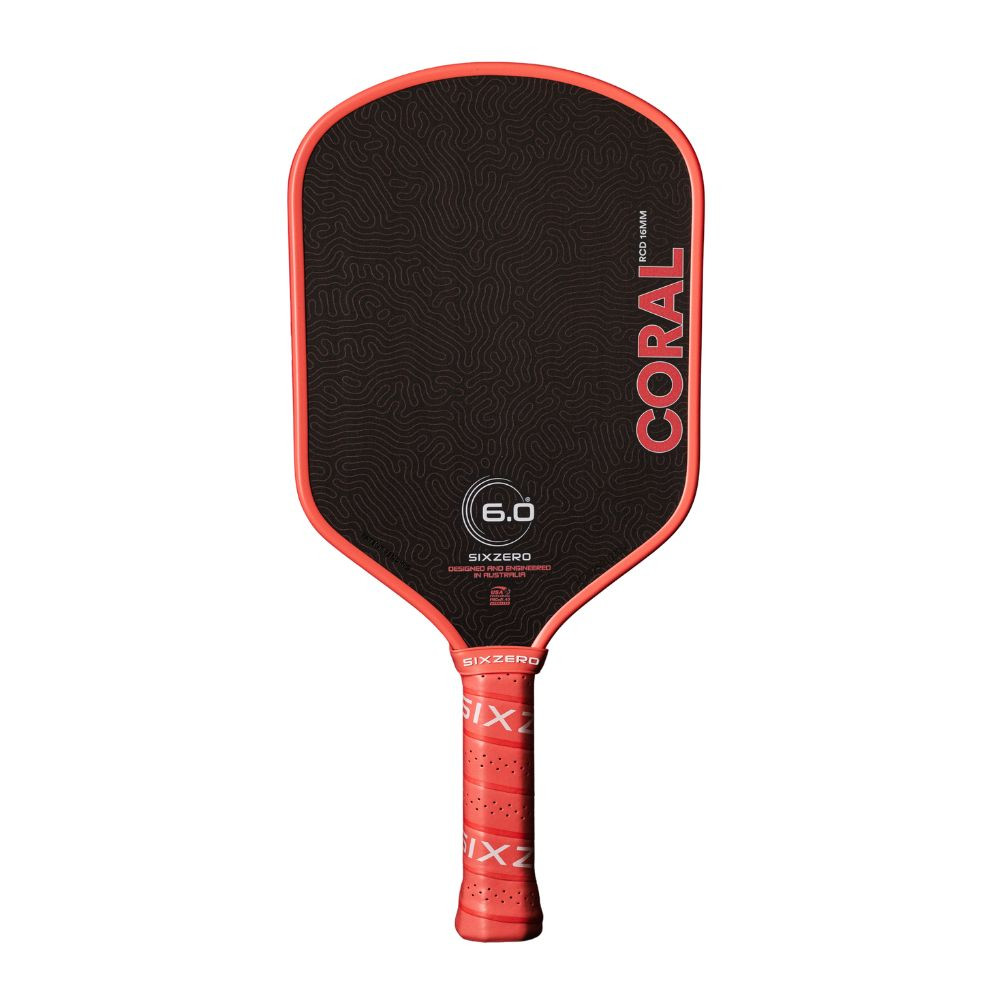 Six Zero Coral 16mm Hybrid Pickleball Paddle