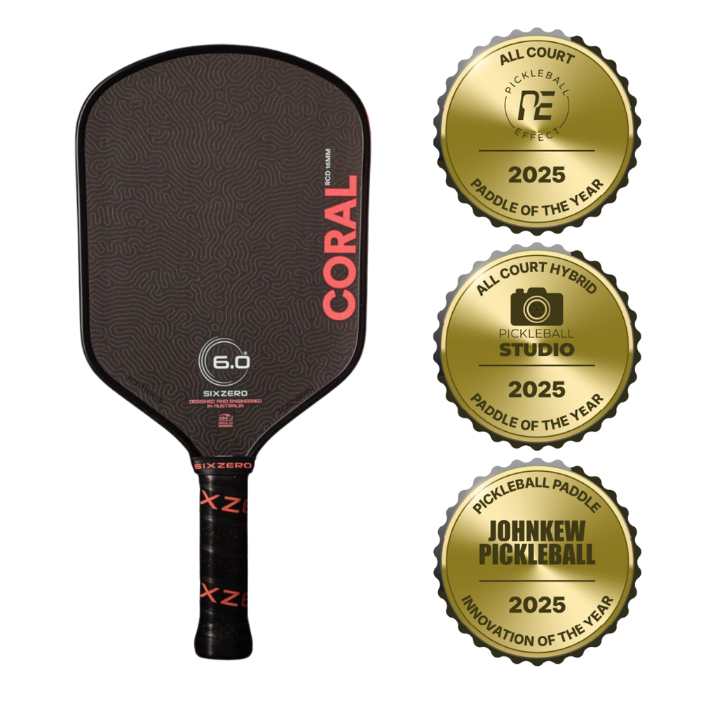 Six Zero Coral 16mm Hybrid Pickleball Paddle