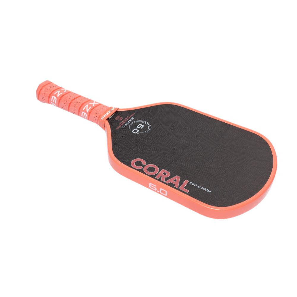 Six Zero Coral 16mm Elongated Pickleball Paddle