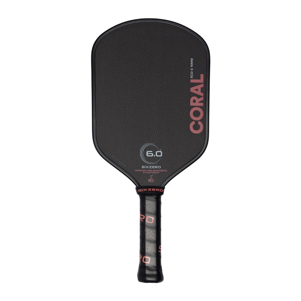 Six Zero Coral 16mm Elongated Pickleball Paddle