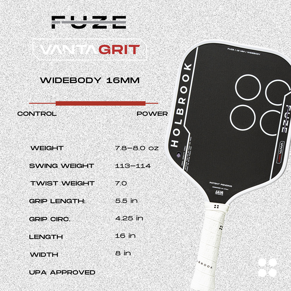 Holbrook Fuze VantaGrit Widebody Pickleball Paddle | PBC