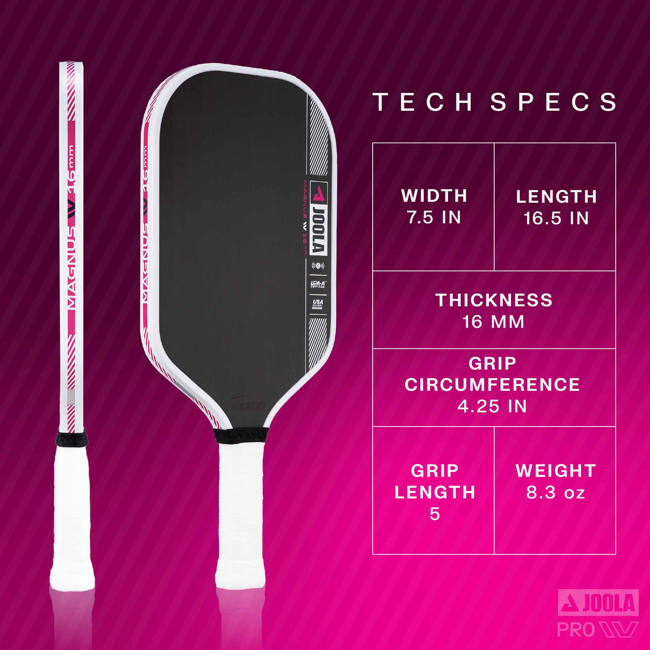 Tyson Pickleball Racket JOOLA Tyson McGuffin Magnus Pro IV 16mm Pickleball Paddle