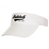 Heritage Visor with embroidered pickleball logo, White visor with embroidery in orange, purple, yellow, red, navy, or pink