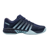 K-Swiss Women's Express Light Shoe in color BlackIris/BlueGlow/White. Sizes 5.5 to 11