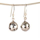 Sterling Silver Pickleball Dangle Earrings