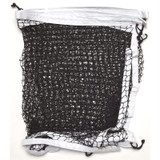 Lightweight Pickleball Net, black mesh netting with white headband, easily ties to existing standards.