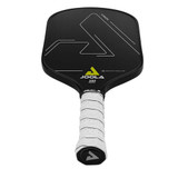 The JOOLA Vision CGS 14 Graphite Paddle features a black paddle surface with the JOOLA logo and white grip with sure-grip technology.