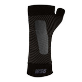 OS1st WS6 Pickleball Wrist Brace is available in black, and in sizes small through extra large. Features six zones of graduated compression, flexible fit and anatomical design.