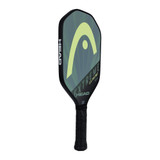 Angled view of the Liquid Lime Extreme Pro Midweight Pickleball Paddle by HEAD