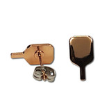 Adorable Pickleball Paddle Earrings in Rose Gold with backing details