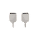 Racquet, Inc's Silver Pickleball Paddle Earrings with post and pushback closures.