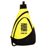 Zero Zero Two, Game On Sling Bag, choose from lime, pink, blue, or red.