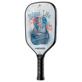 Margaritaville Island Life Graphite Paddle featuring a guitar and palm tree design in red, white and blue.