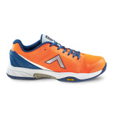 Tyrol Men's Striker Pro V Court Shoe in color option Fiery Orange/Navy, sizes 7-12, 13, 14