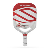 The Selkirk VANGUARD Power Air S2 Paddle is available in white, red or black accent color options and one weight. Features Air Dynamic Throat and Selkirk logo and model name across the paddle face.