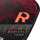Radical Tour Graphite Paddle from HEAD Pickleball features a stylish gray and orange graphic with the HEAD logo. Available in two grip sizes.