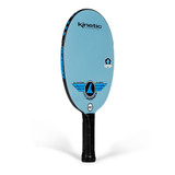 Angled view of the blue Kinetic Ovation Flight Pickleball Paddle by ProKennex
