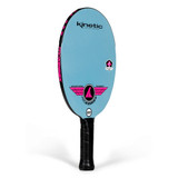 Angled view of the pink Kinetic Ovation Flight Pickleball Paddle by ProKennex