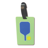 Pickleball luggage tag available in 6 designs including pickelballs, paddle, LOVE, dink, Smash, or Volley