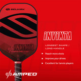 AMPED Invikta X5 Paddle by Selkirk Sport featuring an elongated shape and handle for improved reach