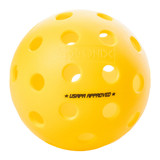 Bright yellow Fuse G2 Outdoor Pickleball by ONIX. Approved by the USAPA for tournament play