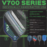 V700 Series Pickleball Paddle by Vulcan informative graphic.